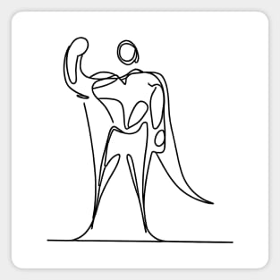 Minimalist line art Superhero Silhouette | Character 2 Magnet